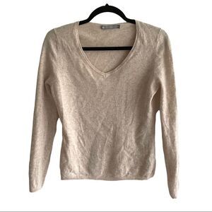 INCASHMERE V-Neck Long Sleeve Sweater Tan M